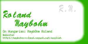 roland maybohm business card